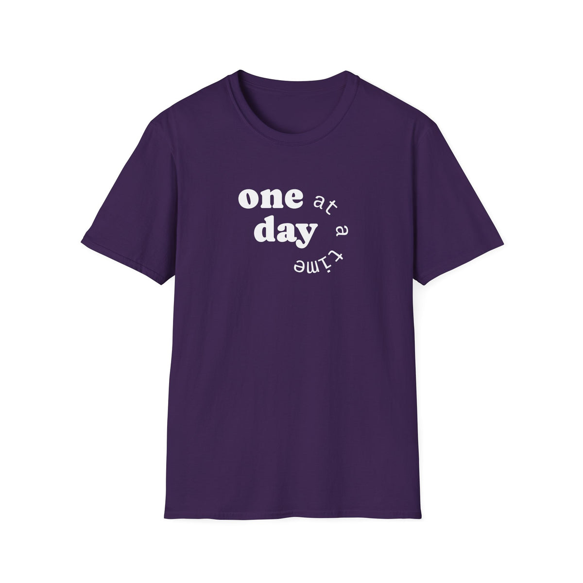 T-Shirt — "one day at a time" Minimalist Recovery Tee