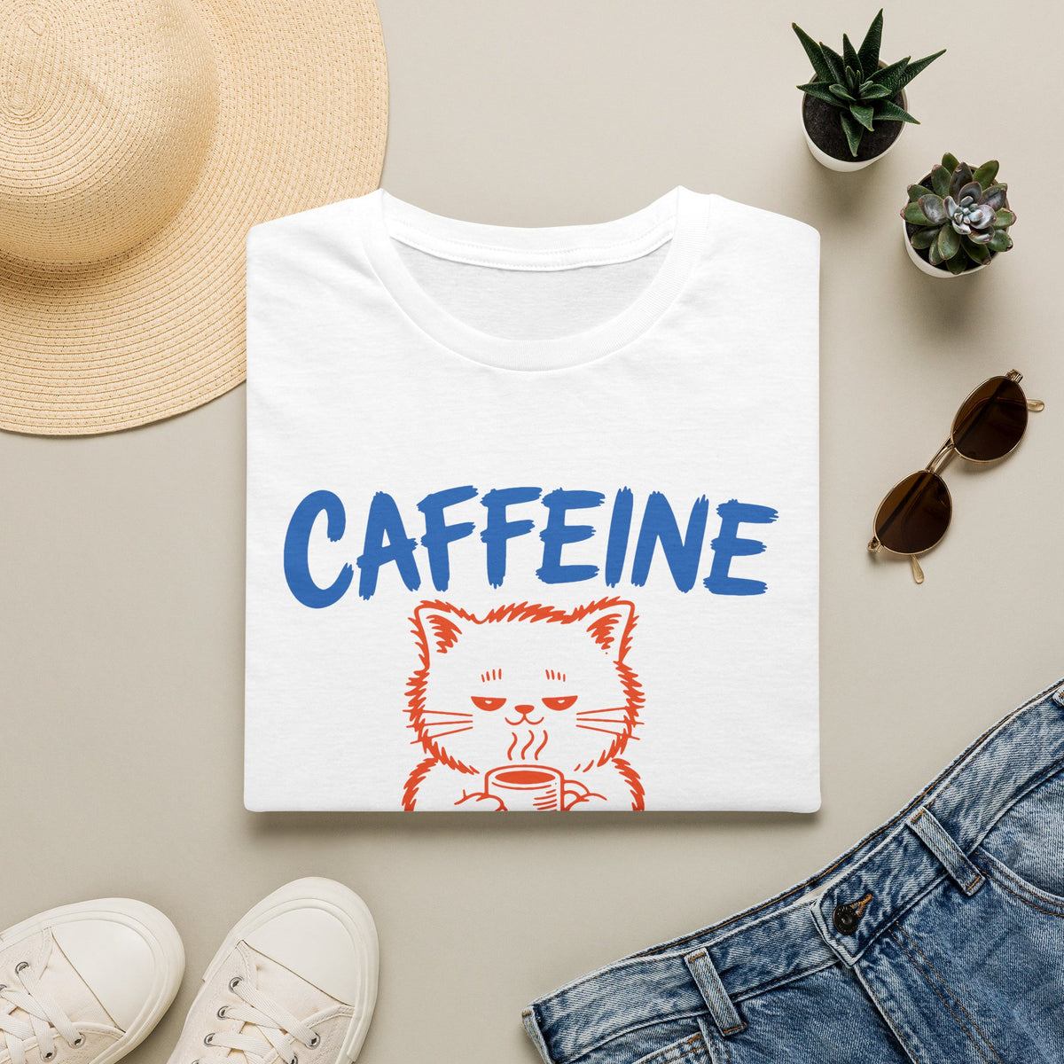 Caffeine Loading Cat T-Shirt – Cute Coffee Lover Graphic Tee