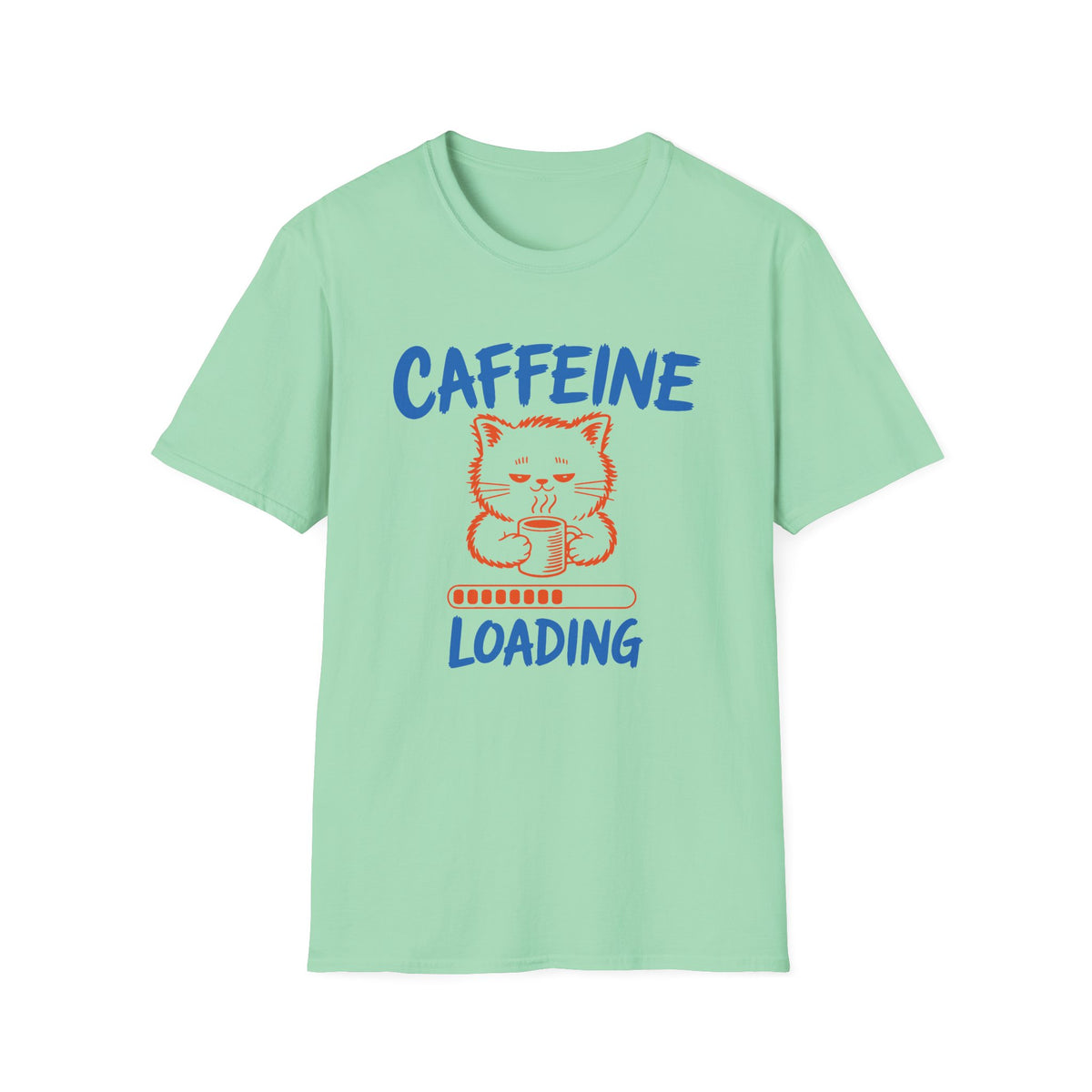 Caffeine Loading Cat T-Shirt – Cute Coffee Lover Graphic Tee