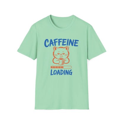 Caffeine Loading Cat T-Shirt – Cute Coffee Lover Graphic Tee