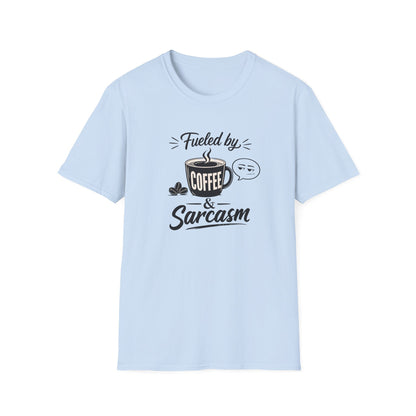 Fueled by Coffee & Sarcasm T-Shirt — Funny Coffee Lover Tee