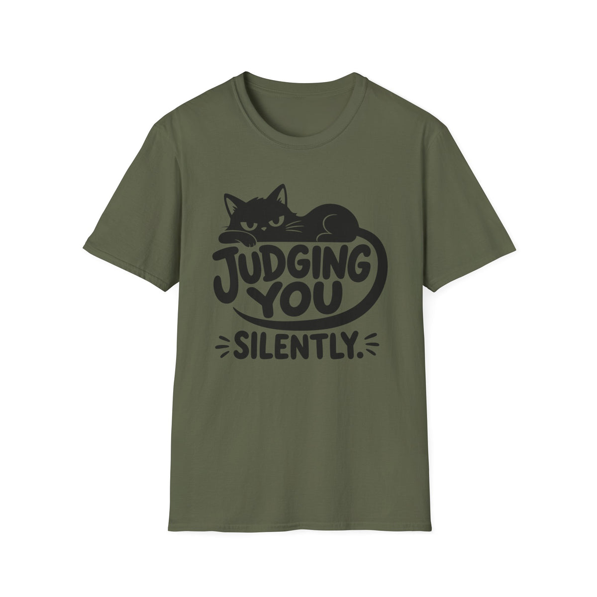 Judging You Silently Cat T-Shirt – Funny Grumpy Cat Graphic Tee