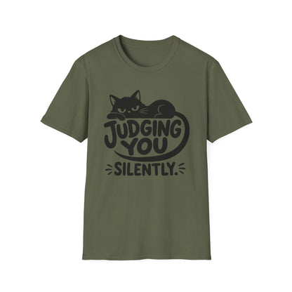 Judging You Silently Cat T-Shirt – Funny Grumpy Cat Graphic Tee