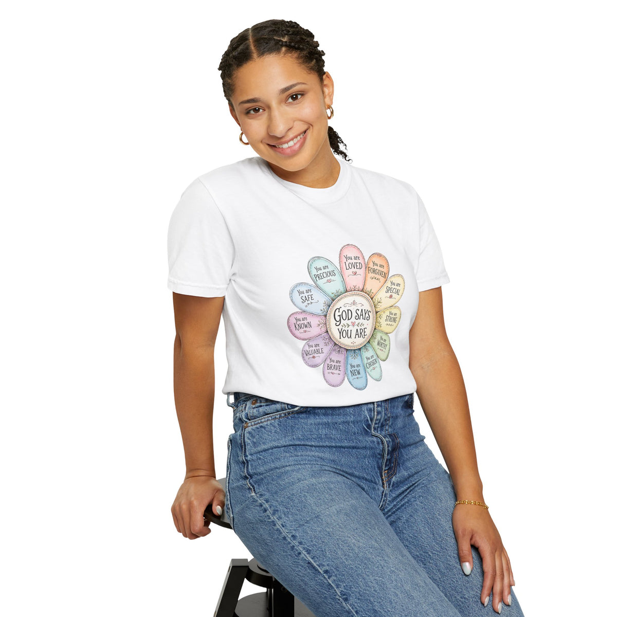God Says You Are - Floral Affirmation T-Shirt