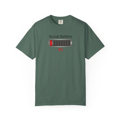 Social Battery 0% — Funny Introvert Graphic Tee