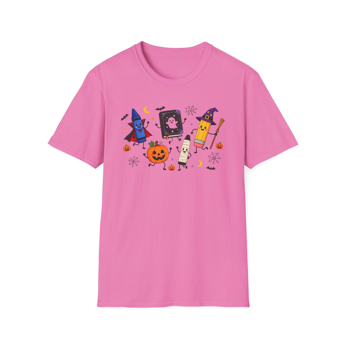 Halloween Candy Characters T-Shirt — Cute Pumpkin, Ghost & Crayon Costume Tee