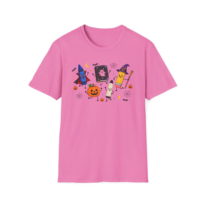 Halloween Candy Characters T-Shirt — Cute Pumpkin, Ghost & Crayon Costume Tee