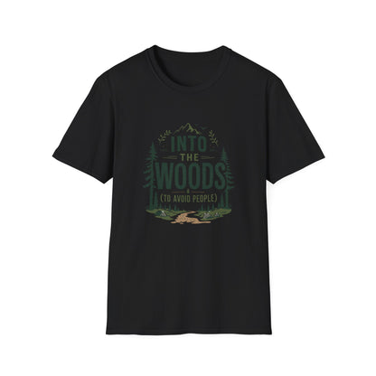 Into The Woods T-Shirt — 'Into The Woods (To Avoid People)' Graphic Tee, Camping & Outdoor Humor