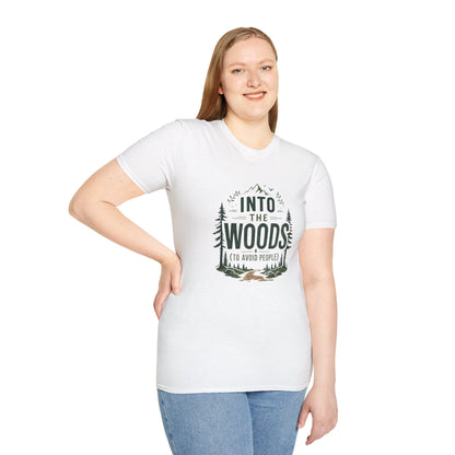 Into The Woods T-Shirt — 'Into The Woods (To Avoid People)' Graphic Tee, Camping & Outdoor Humor