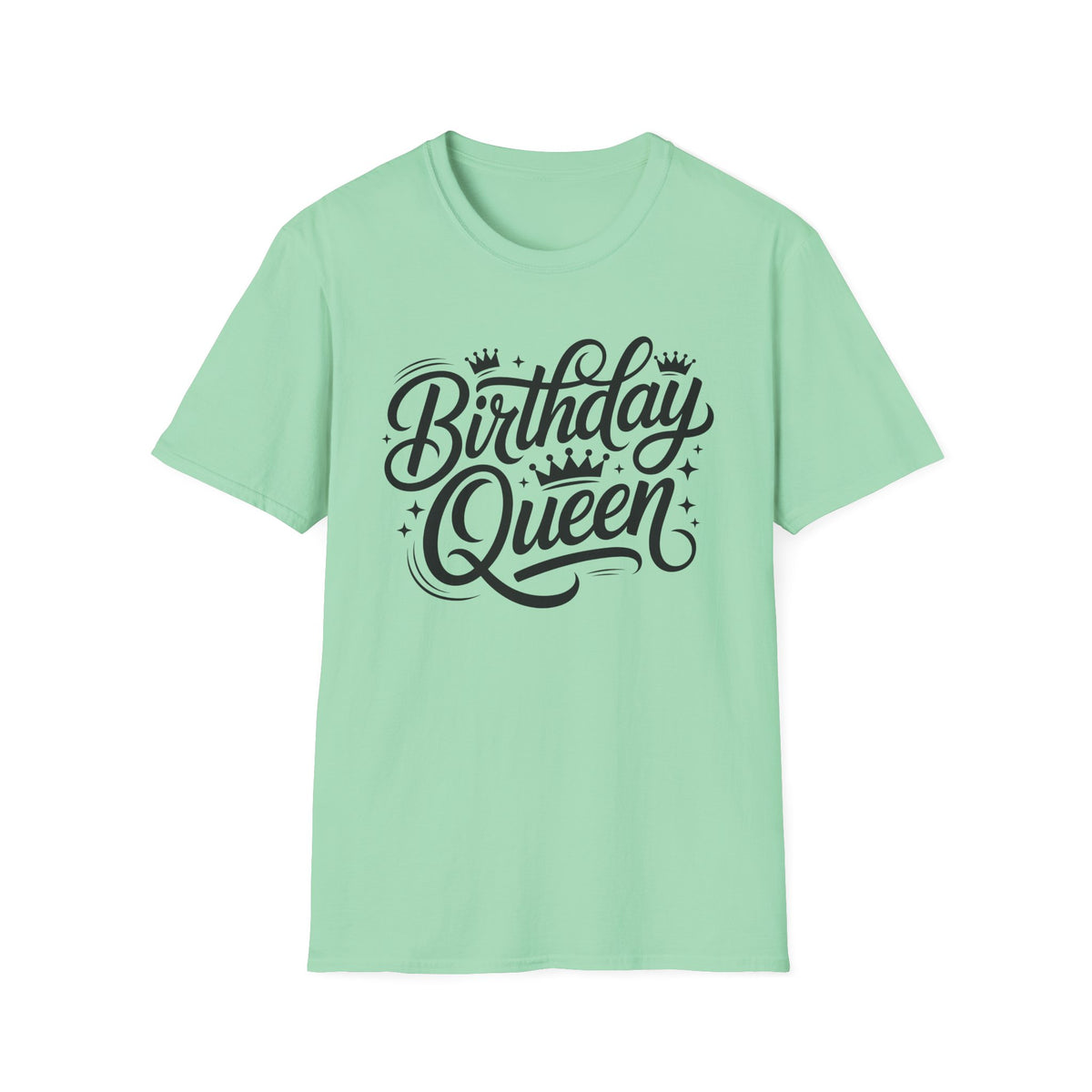 Birthday Queen T-Shirt — Crown Script Graphic Birthday Tee