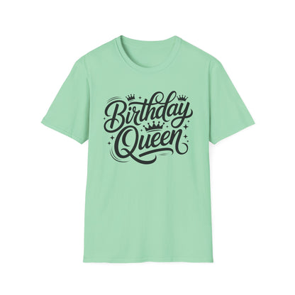 Birthday Queen T-Shirt — Crown Script Graphic Birthday Tee