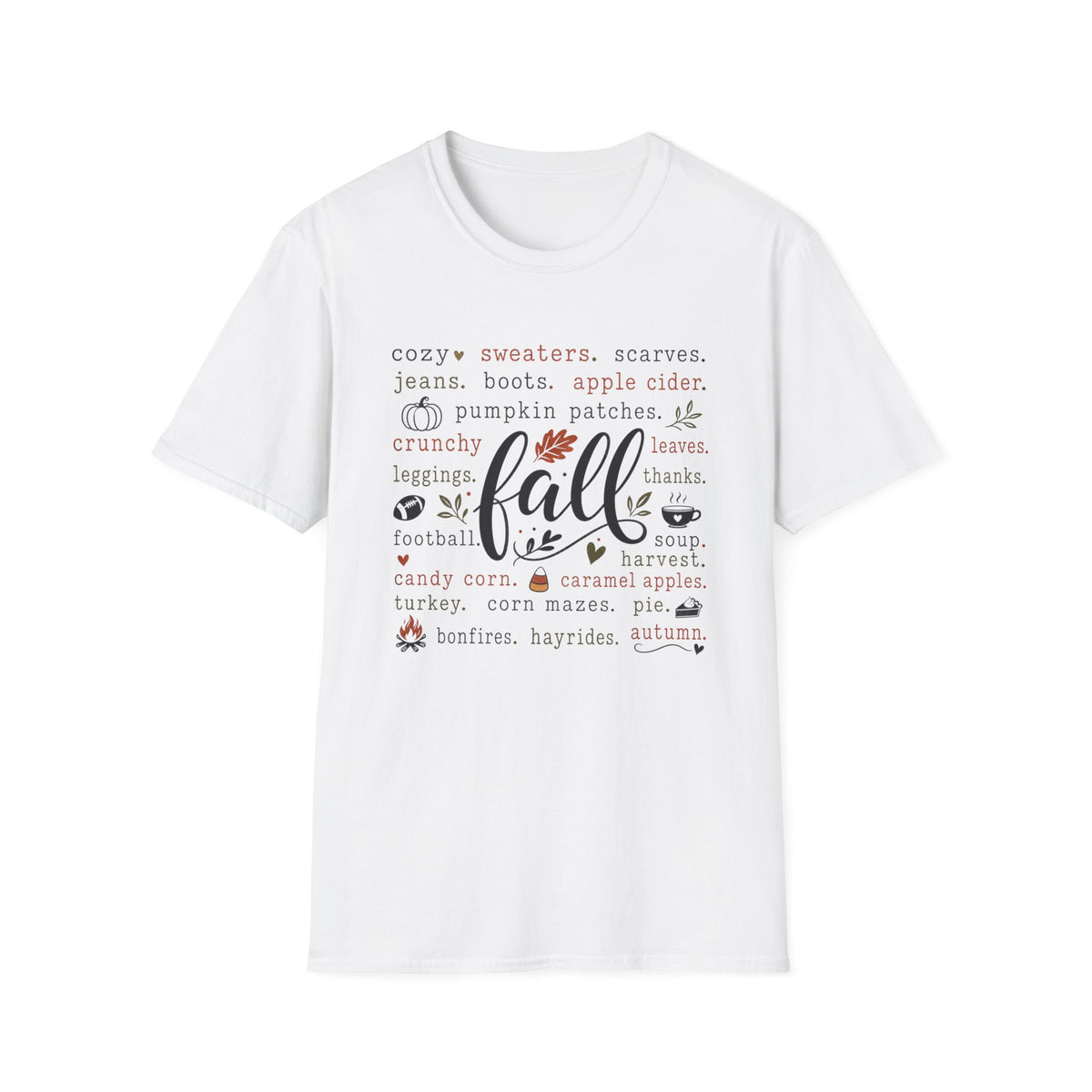 Fall Vibes T-Shirt — "fall" Autumn Words Graphic Tee
