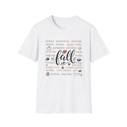 Fall Vibes T-Shirt — "fall" Autumn Words Graphic Tee