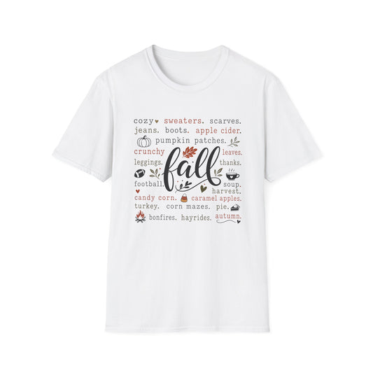 Fall Vibes T-Shirt — "fall" Autumn Words Graphic Tee