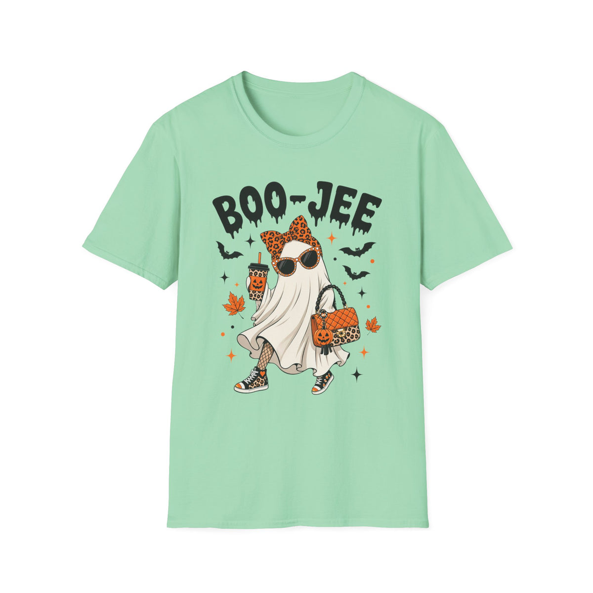 Halloween 'Boo-Jee' Ghost T-Shirt — Cute Leopard-Print Chic Costume Tee