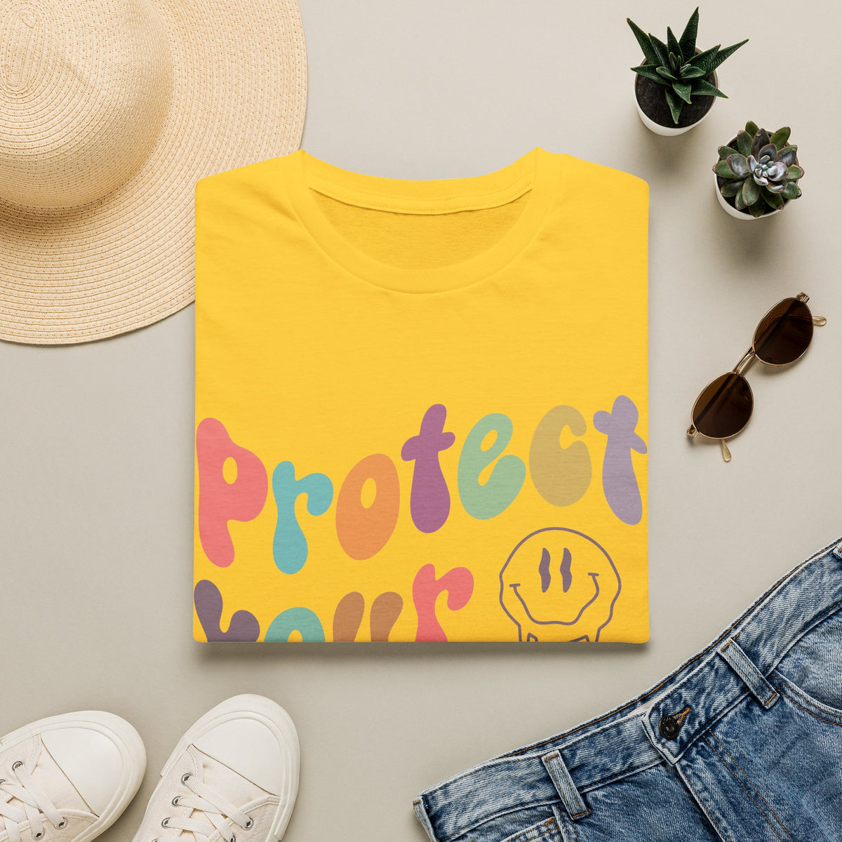 One Day At A Time T-Shirt — Retro Pink Positive Vibes Tee