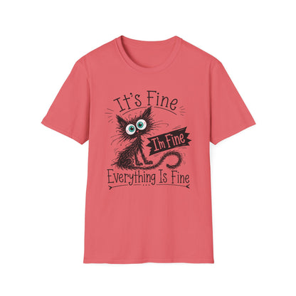 It's Fine Cat T-Shirt — Funny 'I'm Fine / Everything Is Fine' Graphic Tee