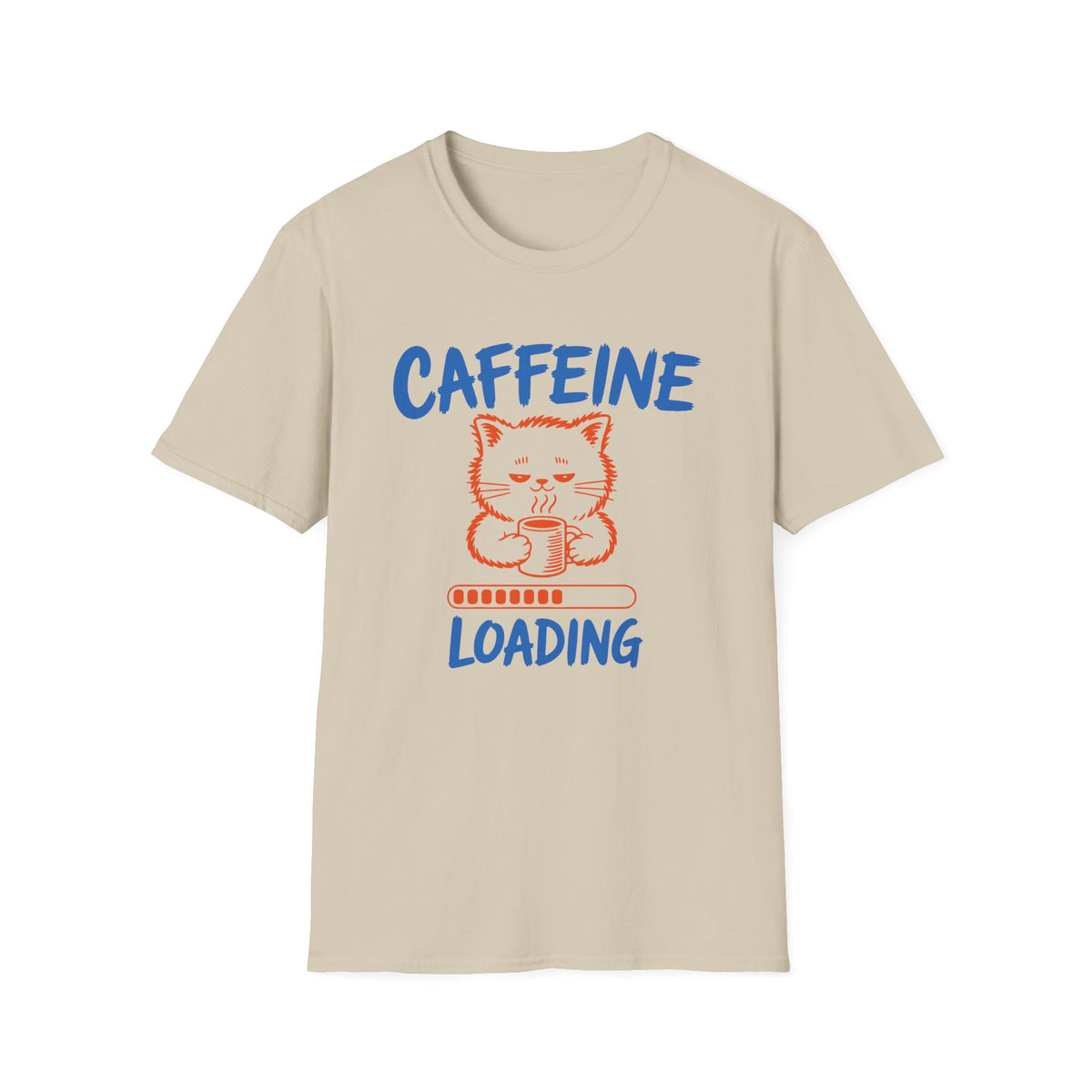 Caffeine Loading Cat T-Shirt – Cute Coffee Lover Graphic Tee