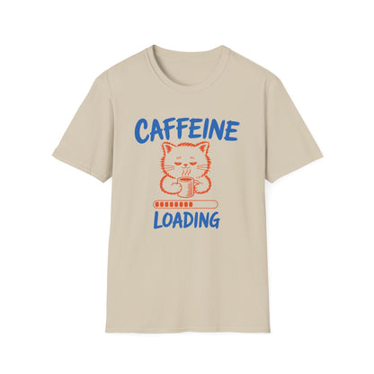 Caffeine Loading Cat T-Shirt – Cute Coffee Lover Graphic Tee