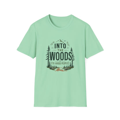Into The Woods T-Shirt — 'Into The Woods (To Avoid People)' Graphic Tee, Camping & Outdoor Humor