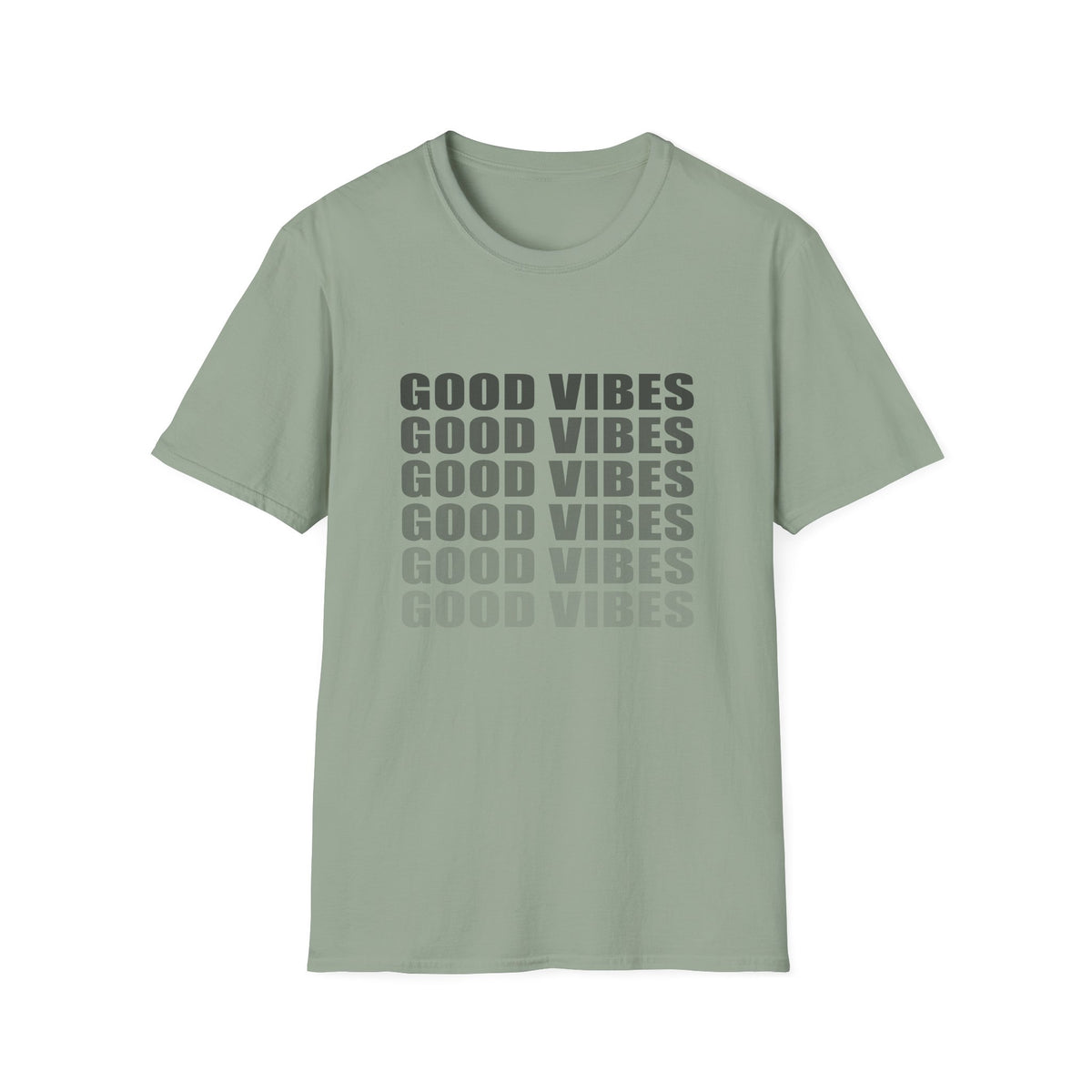 Good Vibes Repeat T-Shirt — Minimalist Grey Text Tee