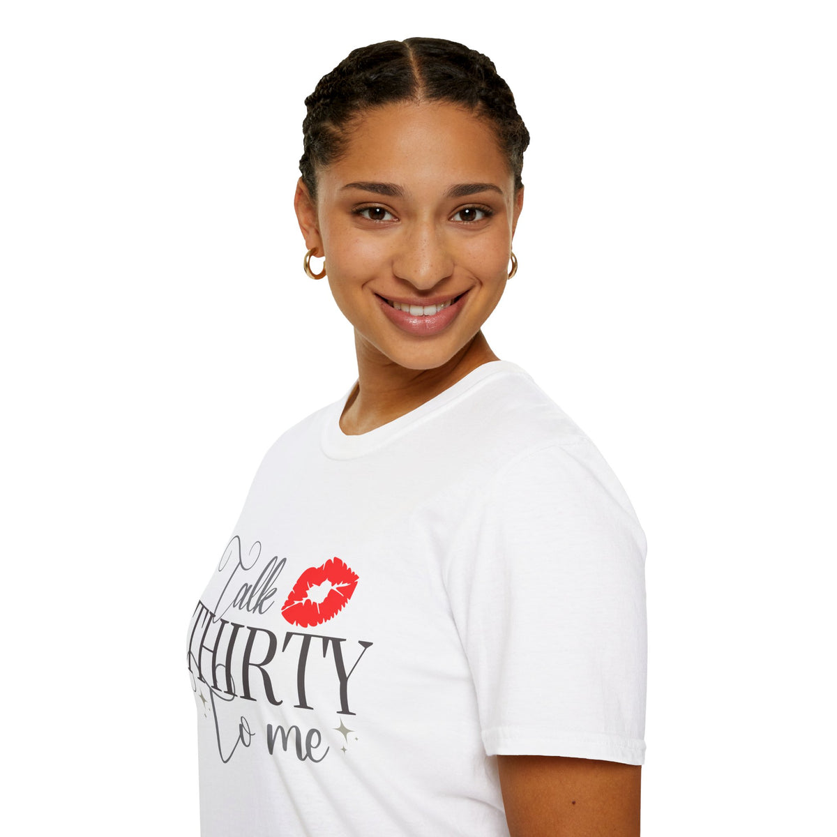 Talk Thirty To Me T-Shirt — 30th Birthday Kiss Graphic Tee