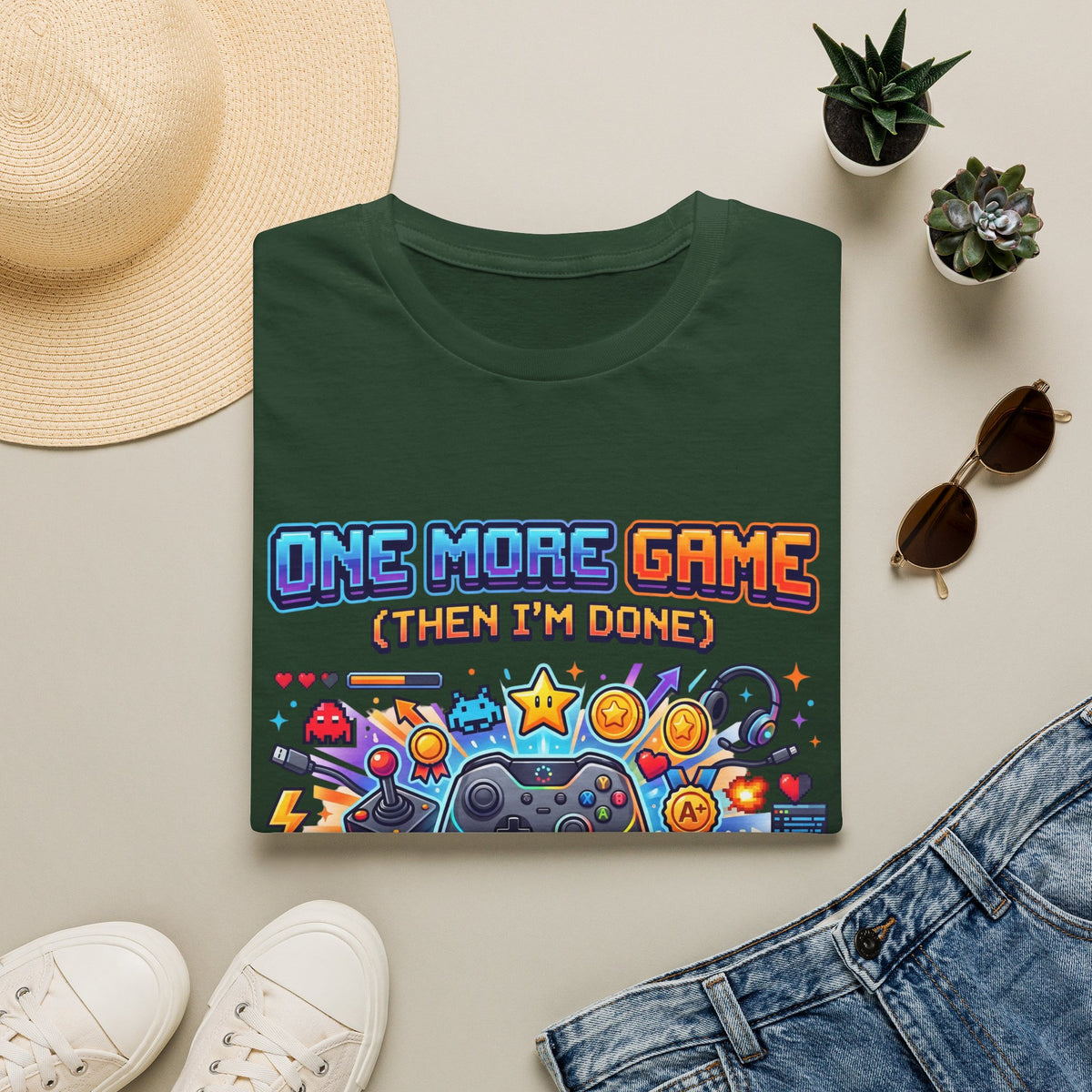 Gamer Tee "One More Game (Then I’m Done)" – Video Game Controller Graphic T-Shirt