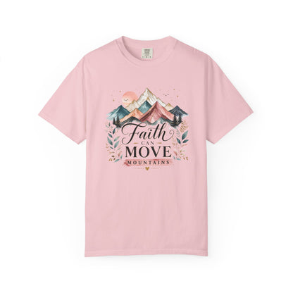 Faith Can Move Mountains T-Shirt — Inspirational Mountain Graphic Tee