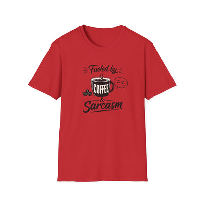 Fueled by Coffee & Sarcasm T-Shirt — Funny Coffee Lover Tee