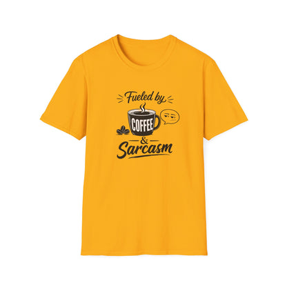 Fueled by Coffee & Sarcasm T-Shirt — Funny Coffee Lover Tee