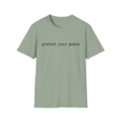 T-Shirt — "protect your peace" Minimalist Positive Message Tee