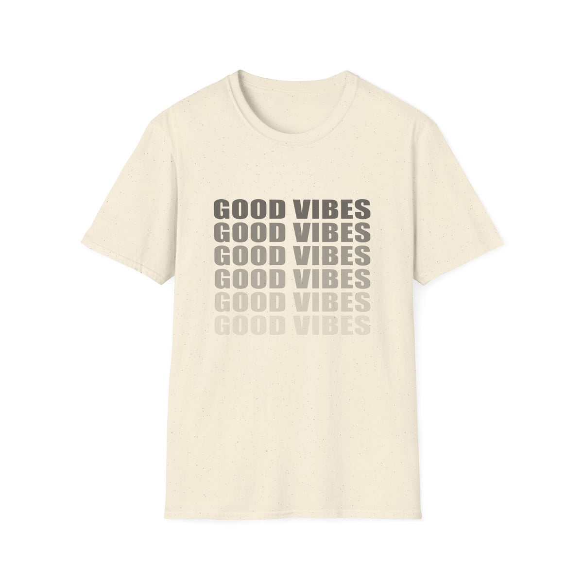 Good Vibes Repeat T-Shirt — Minimalist Grey Text Tee