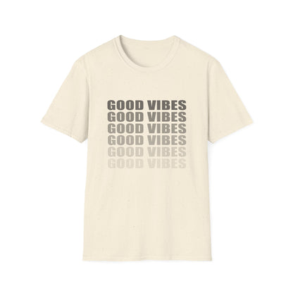 Good Vibes Repeat T-Shirt — Minimalist Grey Text Tee