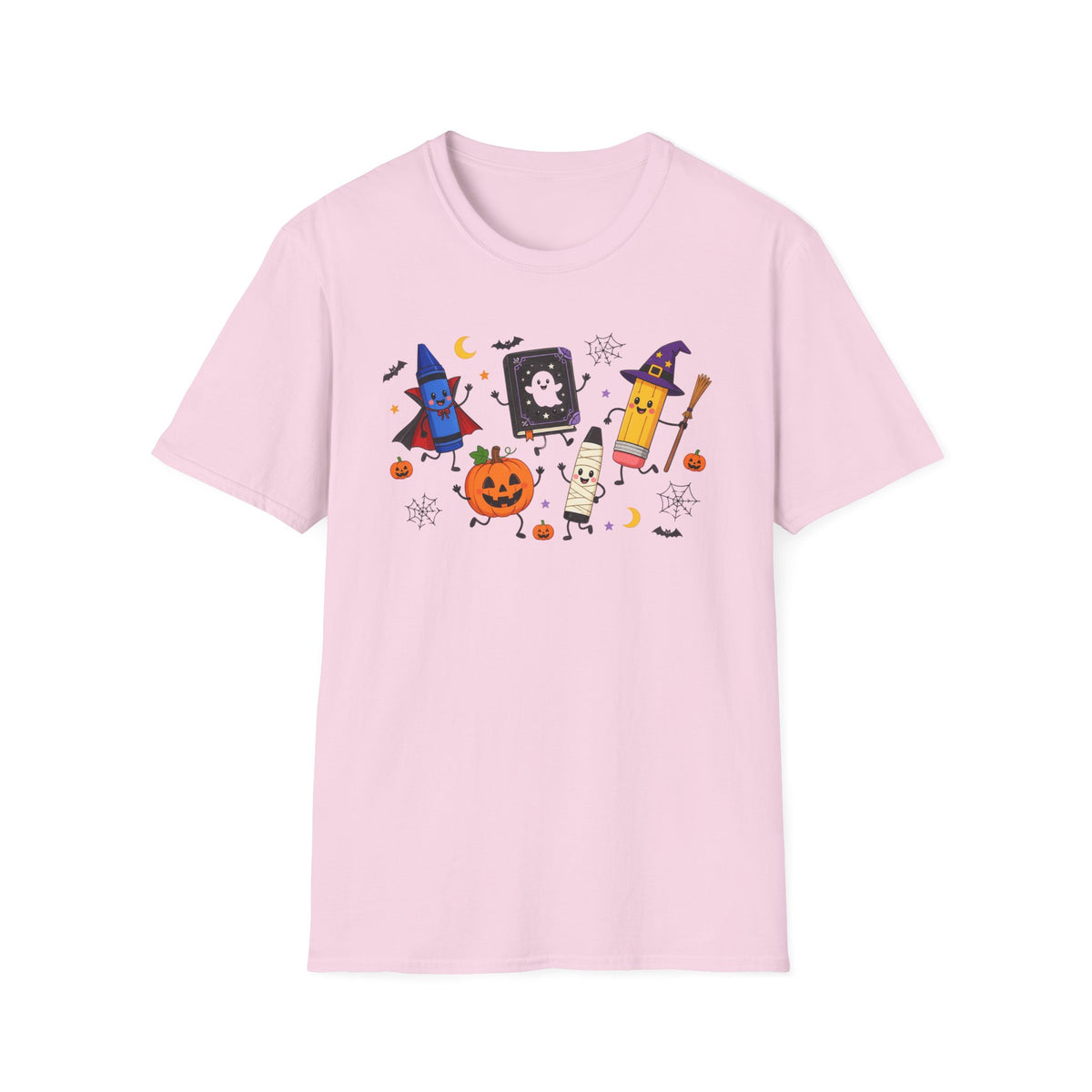 Halloween Candy Characters T-Shirt — Cute Pumpkin, Ghost & Crayon Costume Tee