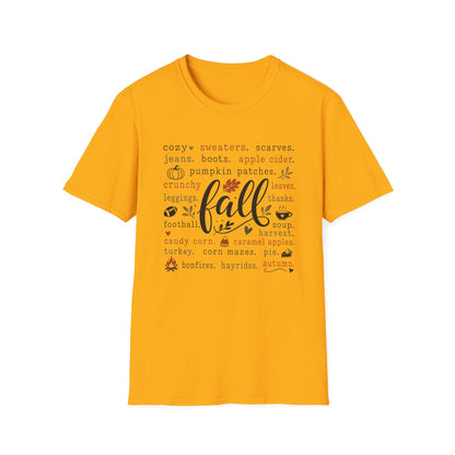 Fall Vibes T-Shirt — "fall" Autumn Words Graphic Tee