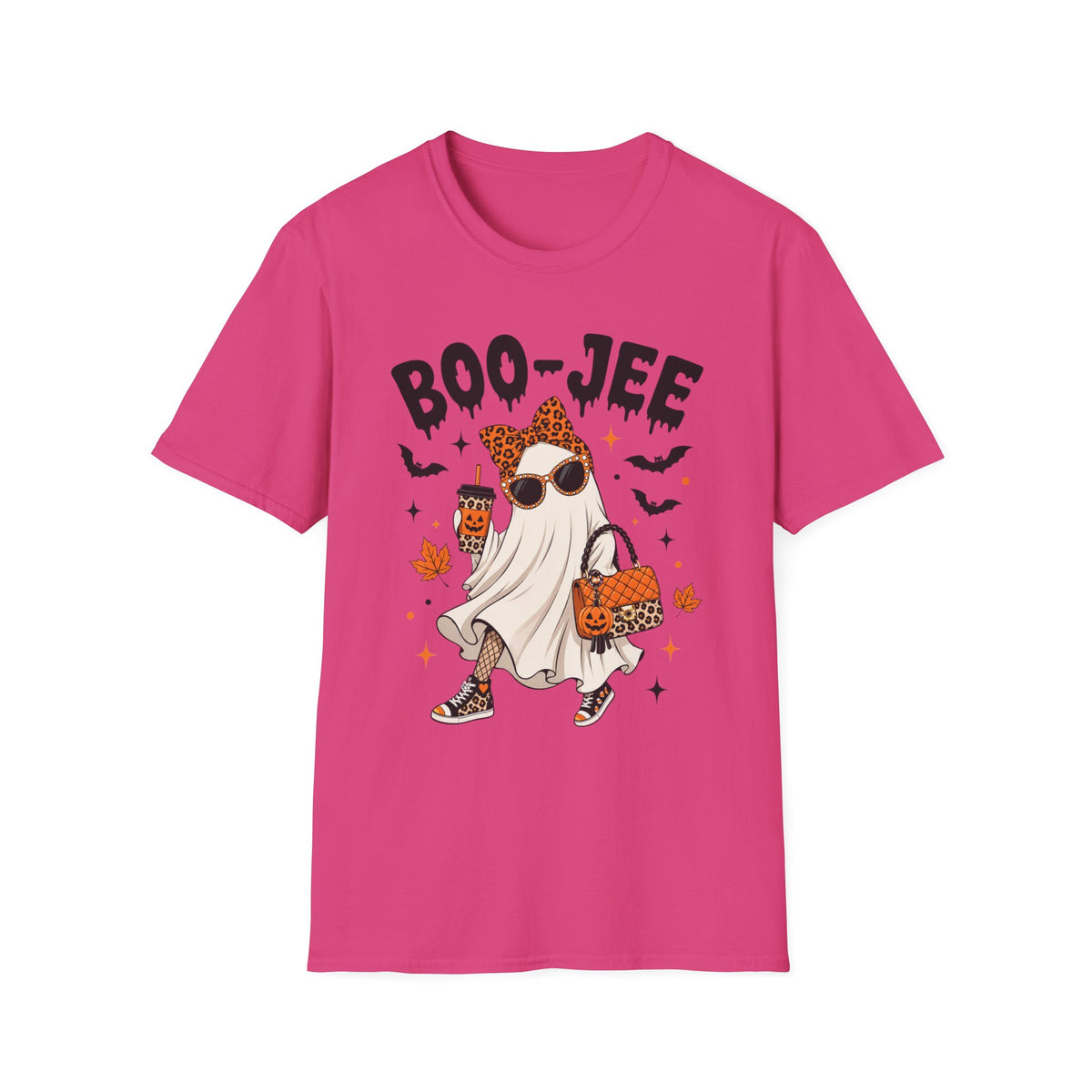 Halloween 'Boo-Jee' Ghost T-Shirt — Cute Leopard-Print Chic Costume Tee