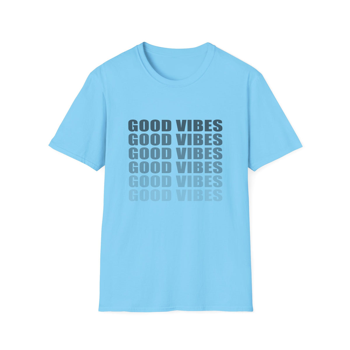 Good Vibes Repeat T-Shirt — Minimalist Grey Text Tee