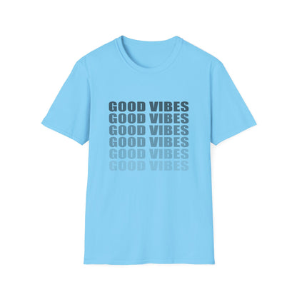 Good Vibes Repeat T-Shirt — Minimalist Grey Text Tee