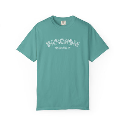 Sarcasm University T-Shirt — Funny College Style Graphic Tee