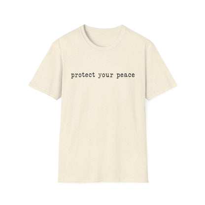 T-Shirt — "protect your peace" Minimalist Positive Message Tee