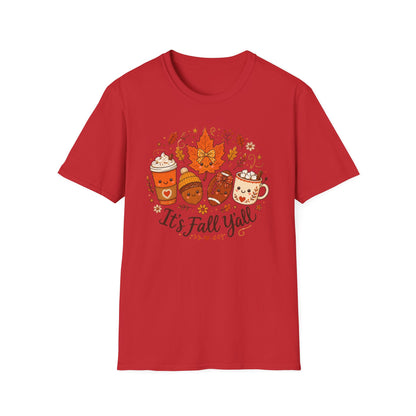 Fall Y'all T-Shirt — Cute Autumn Coffee, Acorn & Football Graphic Tee