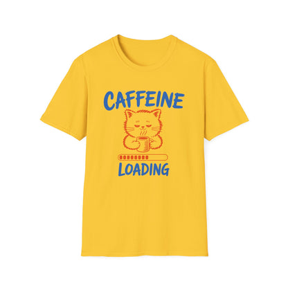 Caffeine Loading Cat T-Shirt – Cute Coffee Lover Graphic Tee