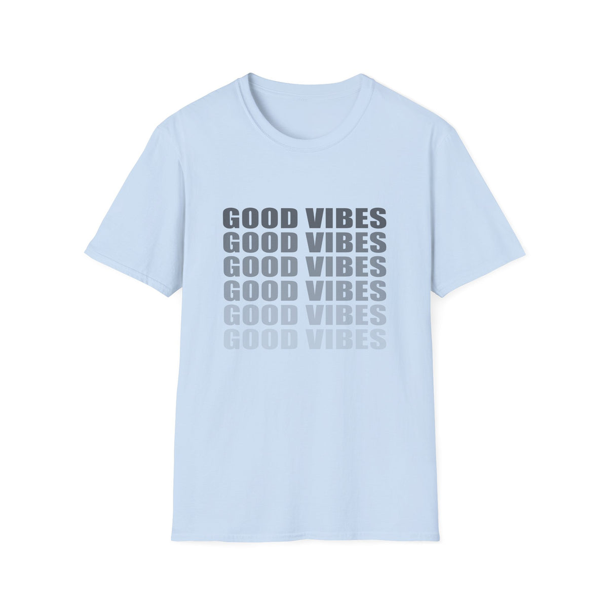 Good Vibes Repeat T-Shirt — Minimalist Grey Text Tee