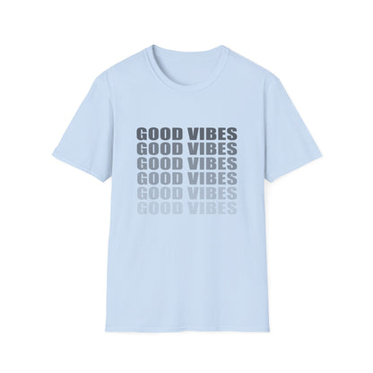 Good Vibes Repeat T-Shirt — Minimalist Grey Text Tee