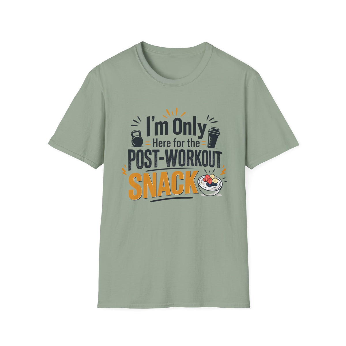 Post-Workout Snack T-Shirt – "I’m Only Here for the Post-Workout Snack" Fitness Tee