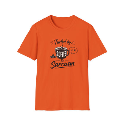 Fueled by Coffee & Sarcasm T-Shirt — Funny Coffee Lover Tee
