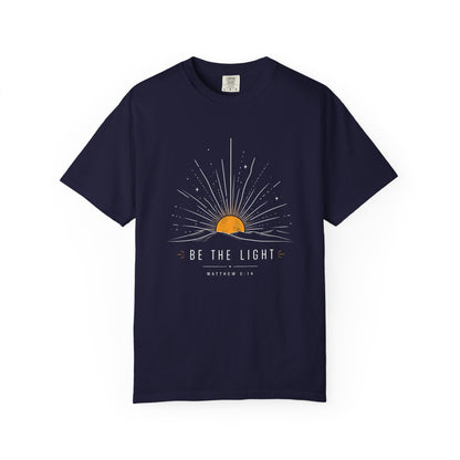Be The Light Sunrise Graphic T-Shirt — Inspirational Christian Tee
