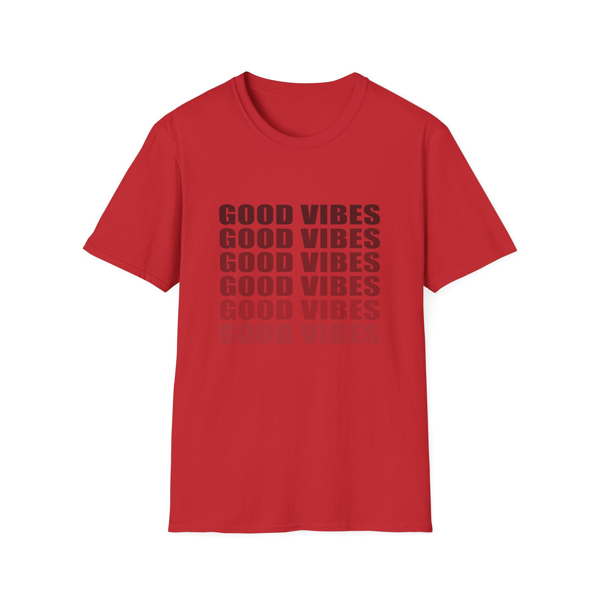 Good Vibes Repeat T-Shirt — Minimalist Grey Text Tee