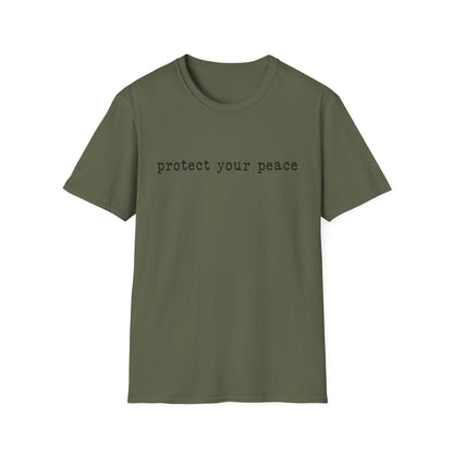 T-Shirt — "protect your peace" Minimalist Positive Message Tee