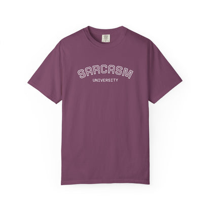 Sarcasm University T-Shirt — Funny College Style Graphic Tee